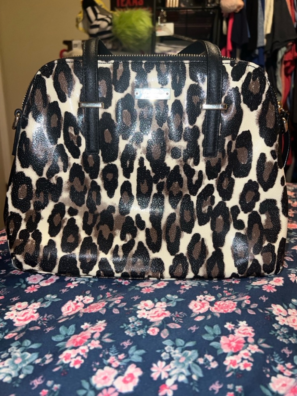 Kate spade cheetah print satchel bag